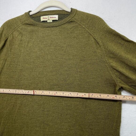 Tommy Bahama Sweater Men M Green 100% Merino Wool Relaxed Fit Classic Everyday - Picture 7 of 11